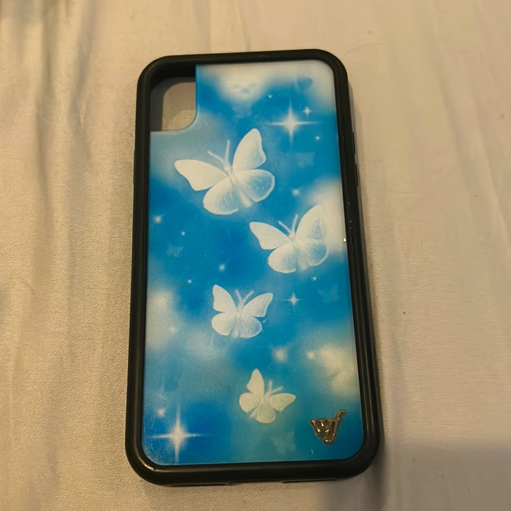 Wild flower, blue butterfly, iPhone XR, case